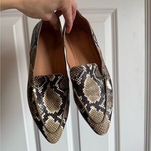 Madewell, leather snakeskin flats ￼